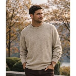 NWT IZOD Mens Coastal Old Money Marled Crewneck Sweater Size 2XL Minimalist